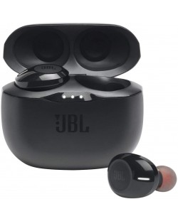 Casti wireless cu microfon JBL - T125TWS, negre