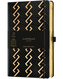 Бележник Castelli Copper & Gold - Roman Gold, 9 x 14 cm, linii