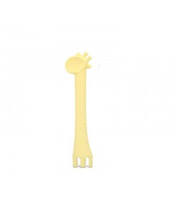Lingurita din silicon Kikka Boo - Giraffe, galbena 