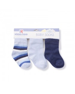 Șosete pentru bebeluși KikkaBoo Stripes - Bumbac, 1-2 ani, albastru închis