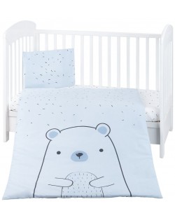 Set de dormit cu 3 piese KikkaBoo Baby Sleep Set - Bear with me, albastru