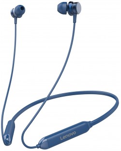 Casti wireless cu microfon Lenovo - HE15, albastre