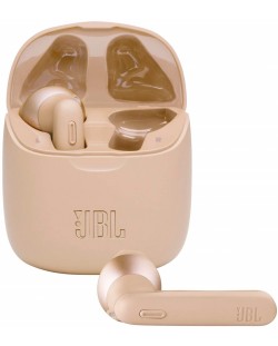 Casti wireless cu microfon JBL - T225 TWS, aurii