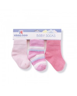 Șosete pentru bebeluși KikkaBoo Stripes - Bumbac, 2-3 ani, roz