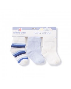 Șosete pentru bebeluși KikkaBoo Stripes - Bumbac, 6-12 luni, alb