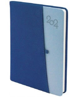 Caiet de notițe Spree Canberra - Cu buzunar GSM și stilou, 168 de foi, albastru, 2024