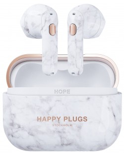 Căști wireless Happy Plugs - Hope, TWS, White Marble