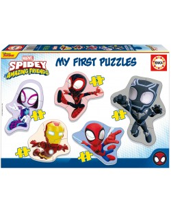 Puzzle pentru bebeluși Educa 5 în 1 - Spidey și prietenii săi minunați