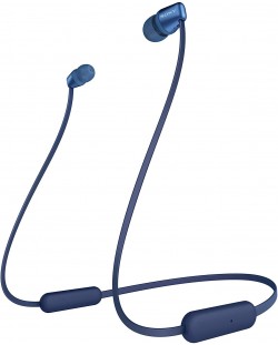 Casti wireless cu microfon Sony - WI-C310,  albastre