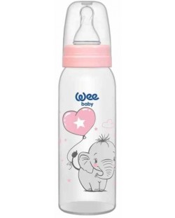 Biberon Wee Baby Classic - 250 ml, roz cu elefant