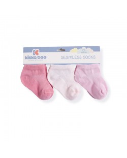 Șosete scurte pentru bebeluși KikkaBoo Solid - Bumbac, 6-12 luni, roz