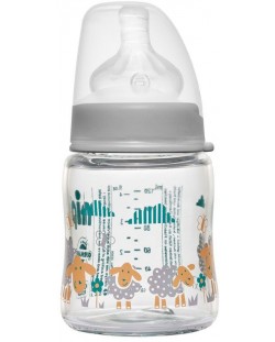 Sticle de sticlă pentru copii NIP - Flow S, 0 m+, 120 ml, Boy