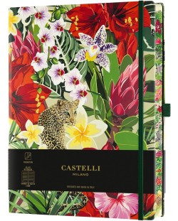 Бележник Castelli Eden - Leopard, 19 x 25 cm, linii