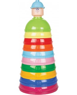 Inele pentru copii Pilsan - Piramidă de culori, 10 bucăți