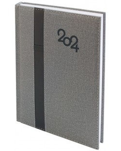 Spree Denim Notepad - Cu buclă pentru pix, 168 de foi, gri, 2024