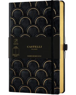 Бележник Castelli Copper & Gold - Art Deco Gold, 13 x 21 cm, coli albe