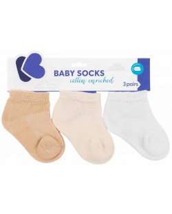 Ciorapi de vara pentru bebelusi KikkaBoo - 2-3 ani, 3 buc, Beige 