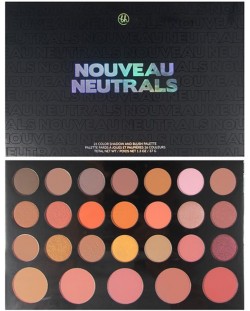 BH Cosmetics - Paletă de farduri și fard de obraz Neutral Nouveau, 26 culori
