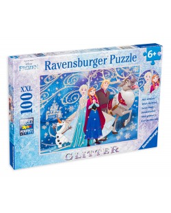 Puzzle stralucitor Ravensburger de 100 XXL piese - Regatul de gheata