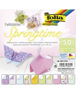 Bloc cu hartii colorate pentru origami Folia - Primavara