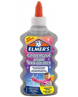Lipici stralucitor Elmer's Glitter Glue - 177 ml, argintiu
