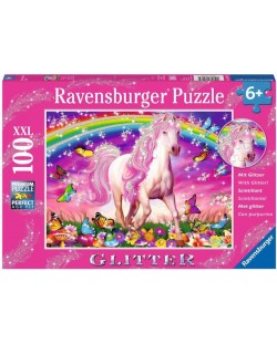 Блестящ пъзел Ravensburger din  100 XXL piese - Un cal de vis