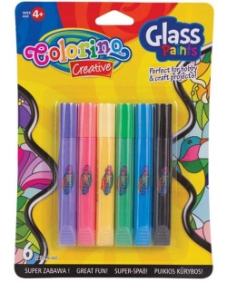 Vopsele pentru sticla Colorino Creative - 6 culori, 10.5 ml