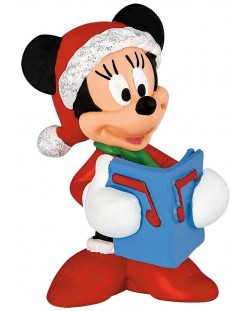 Figurina Bullyland Mickey Mouse & Friends - Minnie Mouse, in costum de Craciun