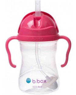 Sticlă cu pai pentru bebeluși b.box - Sippy cup, 240 ml, Raspberry