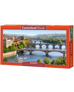 Puzzle panoramic Castorland de 4000 piese -Poduri in Valtava, Praga