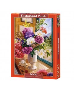 Puzzle Castorland de 1000 piese - Natura statica cu hortensii