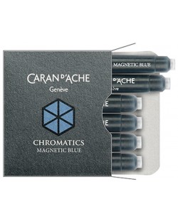 Rezerve stilou Caran d'Ache Chromatics –  Albastru magnetic, 6 bucati