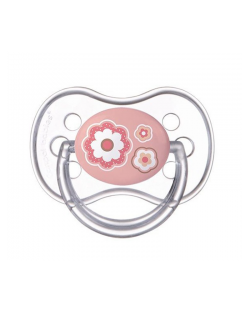 Suzetă de silicon Canpol Newborn Baby, în formă de cireș, 6-18 luni, roz