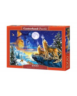 Puzzle Castorland de 1000 piese - Lupi noaptea