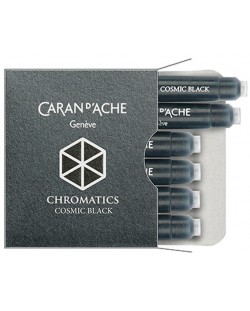 Rezerve pentru stilou Caran d'Ache Chromatics – Negru, 6 bucati