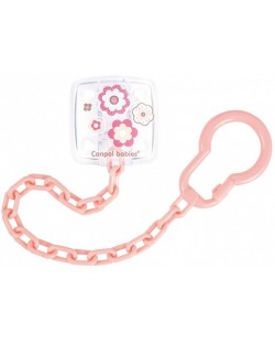 Clemă pentru suzetă cu lanț Canpol - Newborn Baby, roz