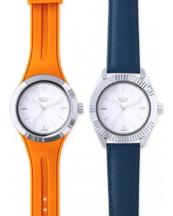 Ceas Bill's Watches Twist - Orange & Navy Blue
