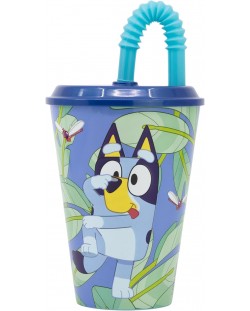 Pahar cu pai Stor Bluey - 430 ml 