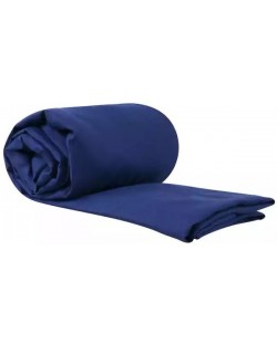 Foaie pentru sacul de dormit Sea to Summit - Premium Silk Travel Liner Mummy, cu capac, albastru