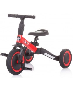 Chipolino 2 în 1 Smarty Tricicleta / Bicicleta de echilibru - Negru și roșu 