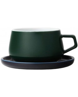 Ceașcă de ceai cu farfurioară Viva Scandinavia - Classic Pine Green, 250 ml