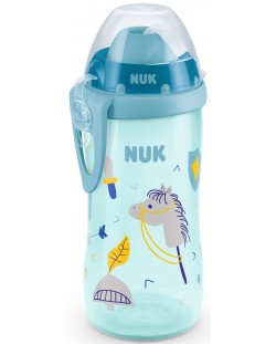 Canita cu pai Nuk - Flexi Cup, albastru, 12l+, 300 ml