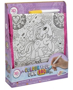 Geantă de colorat Grafix - Pony, cu 4 markere