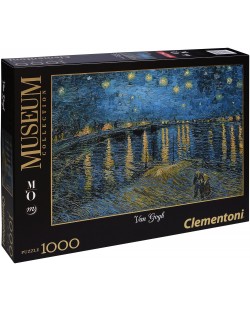 Puzzle Clementoni de 1000 piese - Noapte instelata peste Ron, Vincent van Gogh