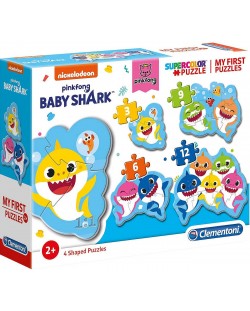 Puzzle pentru bebelusi Clementoni 4 in 1 - Baby Shark