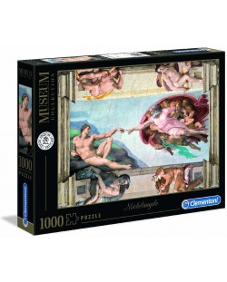 Puzzle Clementoni de 1000 piese - Crearea omului, Michelangelo