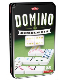Joc clasic Tactic -Domino 6, in cutie metalica