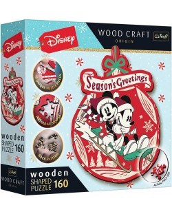 Puzzle din lemn Trefl de 160 de piese -Aventura de Crăciun a lui Mickey și Minnie