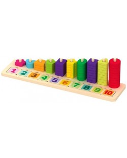 Sorter din lemn Acool Toy - Cu numere și forme geometrice 1-10