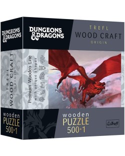 Puzzle din lemn Trefl din 500+1 piese - Dragonul roșu antic